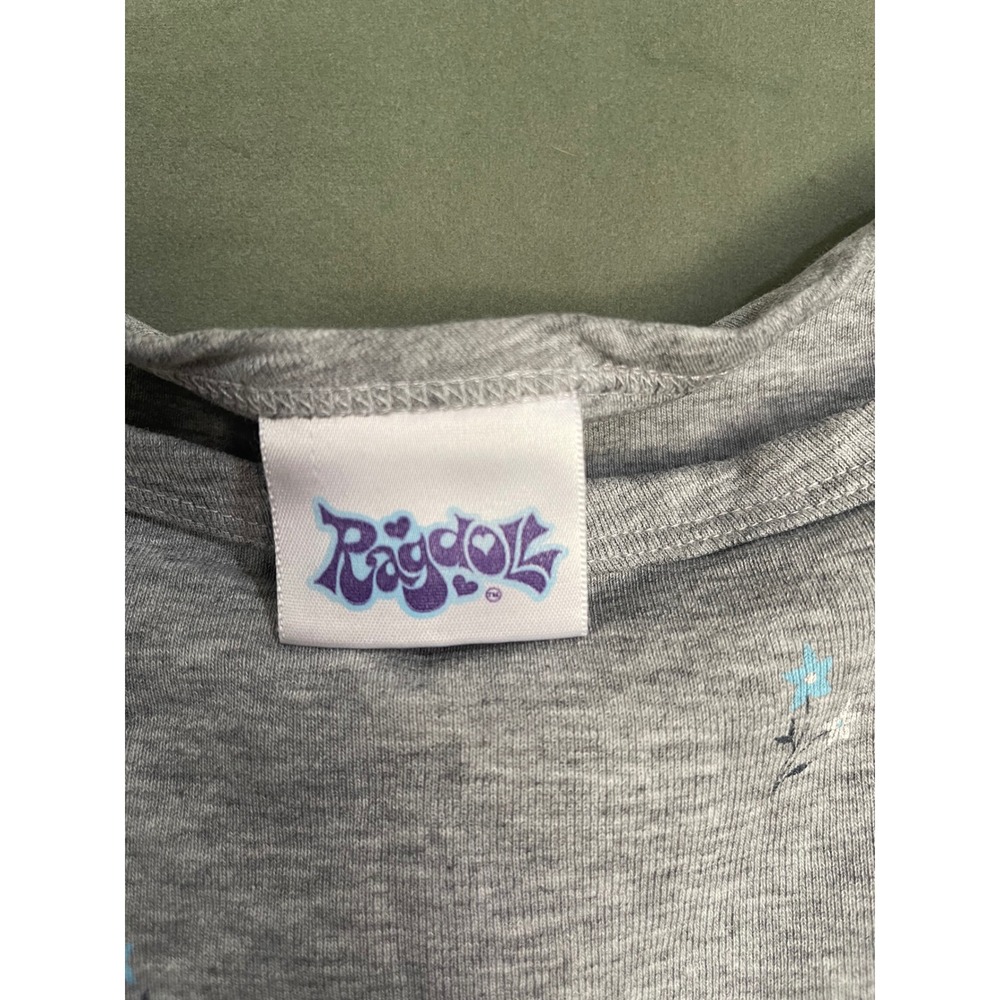 Vintage Ragdoll Gray Floral Butterfly Cami Tank Kids Medium Fits Womens XSmall - Picture 3 of 5